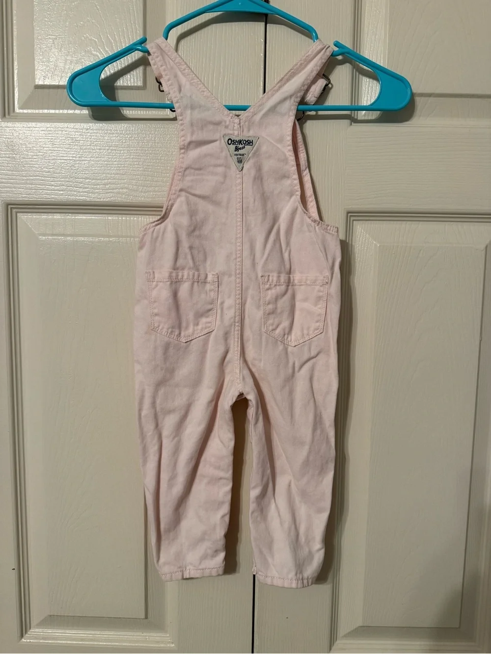 OshKosh B'gosh Light Pink Heart-Front Baby Overalls